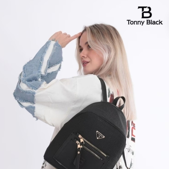 Vegan Leather Backpack, Black Leather Backpack main image 9